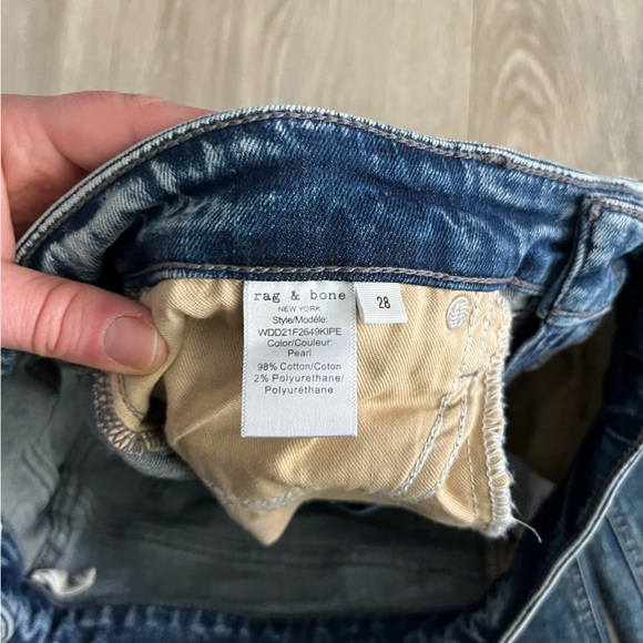 Rag & Bone Women’s Nina High Rise Ankle Flare Cropped Jeans in Pearl - Size 28 - Picture 9 of 11